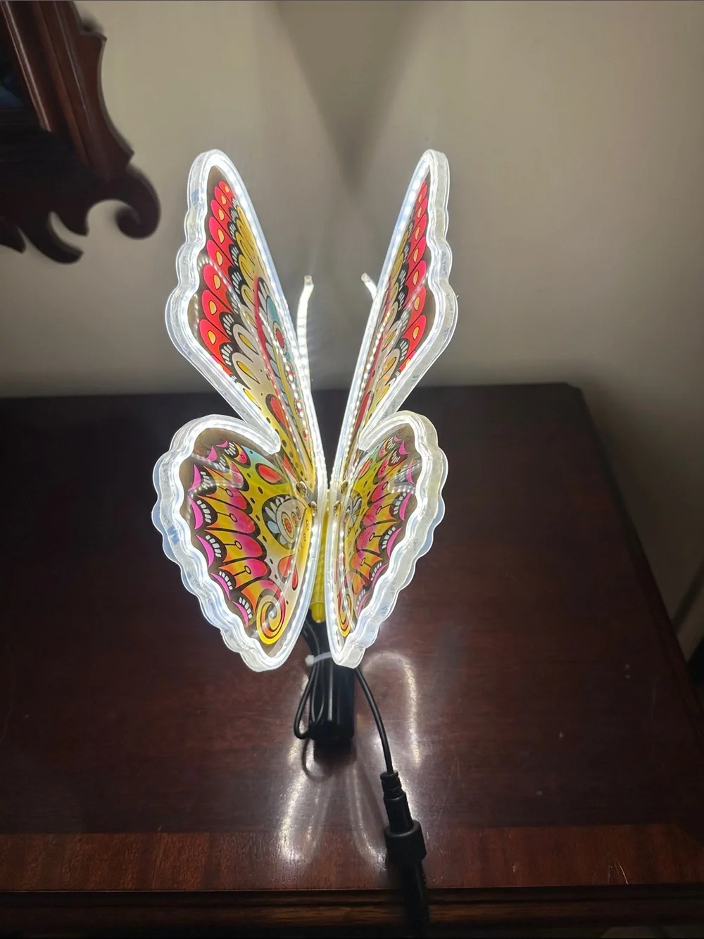 LED Butterfly Wall Light - Yellow & Multicolor Decorative Night Lamp